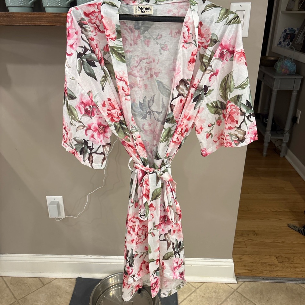 Show Me Your MuMu Garden Bloom Kimono Robe Cover Up One Size - Picture 3 of 7
